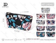 Monedero de poliéster con estampado de hojas para mujer, mini cartera de moda con cremallera - Product Image 3
