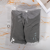 Sac d'emballage transparent en PVC recyclé avec bouton, personnalisé, pour sous-vêtements, chaussettes, vêtements, anti-poussière