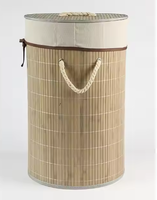 Panier à linge pliable en bambou Panier de rangement pour vêtements Panier de rangement en polyester avec poignée