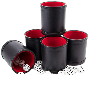SALVA LEATHER Hot Sale Five-<b>Dice</b> Game Set PU Leather Eco-Friendly Luxury <b>Dice</b> Cup with <b>Dice</b> for Party & Outdoor Gaming - Product Image 1