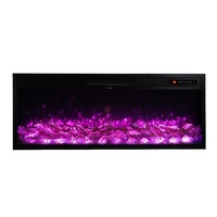 Cheminée électrique française encastrable de 32 pouces avec insert linéaire à flamme LED, chauffage 1500W, contrôle intelligent par application/télécommande pour salon domestique