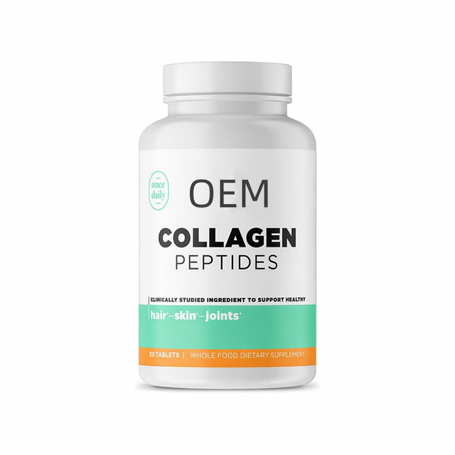 Once Daily Collagen Peptides Tablets 30 Count OEM Wholefood Dietary Supplement for Hair Skin and Joints