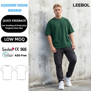 T-shirt à manches courtes multicolores surdimensionné et personnalisé de haute qualité pour homme, coupe ample, poids lourd - Product Image 1