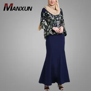 Venta caliente hermosa nuevo estilo modelo Baju kurung Modern manga larga mujeres fasion diseño Baju kurung azul elega Baju kebaya