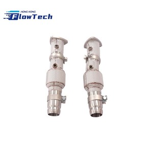 Downpipe à haut débit avec bouclier thermique pour Aston Martin Vantage 4.3L V8 – Fixation directe en acier inoxydable SS304 à haut débit - Product Image 1