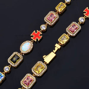 New Opal <b>Bracelet</b>, Colored <b>Gemstone</b> <b>Bracelet</b>, Men's Hip-hop Jewelry Accessories Customization Tanjing Fashion Lijing Necklace - Product Image 3