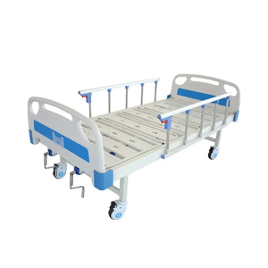 <span class=keywords><strong>Lit</strong></span> <span class=keywords><strong>d</strong></span>'<span class=keywords><strong>hôpital</strong></span> manuel de haute qualité à 2 fonctions avec barrières pliantes en plastique ABS et poteau de perfusion en métal pour patient - Product Image 1