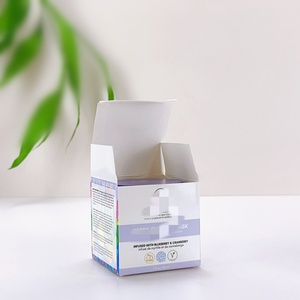 Multi Colored Customized 50g 60g Round <b>Empty</b> Matte Purple Glass Eye Cream Cosmetic <b>Jars</b> With Square Paper Box - Product Image 6