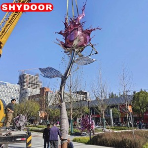 Grande Scultura Circolare in Acciaio Inossidabile per Circoli Stradali Urbani, Scultura Edificio Monumentale, Personalizzabile, Stili Popolari - Product Image 5