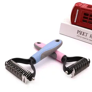 Oem biểu tượng tùy chỉnh PD001 Pet grooming công cụ với thép không gỉ Knot combs thép không gỉ nhựa xử lý vẻ đẹp công cụ làm sạch