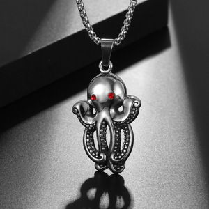 Cute Octopus Pendant <b>Titanium</b> Steel Necklace Animal Charm Themed Pendant Everyday Wear SP960 - Product Image 3