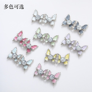 Botón para ajustar la cintura en forma de mariposa con cierre de diamantes de imitación, desmontable, sin clavos, sin necesidad de coser, botón para ajustar la cintura que - Product Image 2