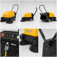MINGNUO MN-P100AS Nouvelle Balayeuse Autoportée 12V 100Ah Machine de Balayage à Pousser 1000mm 4000m²/h Bac à Poussière 22L Industrielle 220W