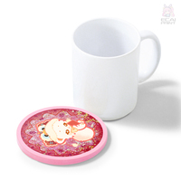 Sous-verre rond en acrylique à paillettes liquides, design personnalisé Kawaii Anime, fourniture d'usine