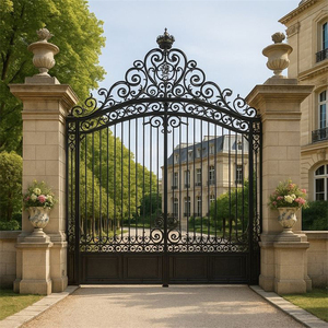 Mạ kẽm và sơn tĩnh điện dây kim loại lưới đôi vườn rèn cổng sắt dễ dàng lắp ráp những người mạ kẽm - Product Image 2