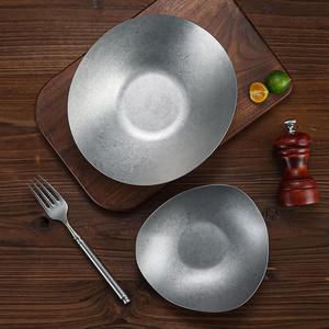 Retro Stainless Steel Oval Plate 304 Japanese Style Snack Bowl Cold Dish Pasta Salad Barbecue Rice Plate Hotel Use - Product Image 4