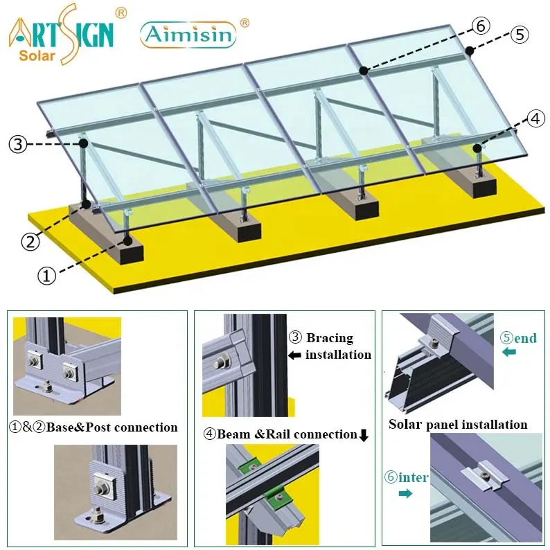 Sistema di montaggio solare a terra fotovoltaico sistema di montaggio a vite solare a terra struttura solare pv