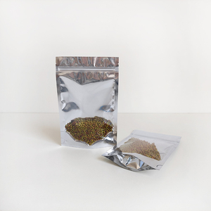 10x15cm Factory Price clear Front Glossy Silver <strong>Small</strong> Resealable <strong>Zip</strong> Lock Stand up Food Packaging Pouches <strong>Bags</strong> - Product Image 5