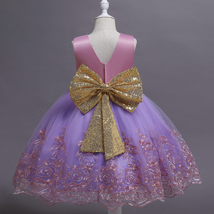 Robes de soirée pour filles, robes de princesse pour mariage, robes sans manches en dentelle brodée avec jupe à volants et bandeau - Product Image 3