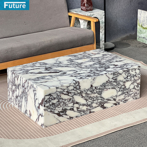Future Stone Furniture Coffee Table Low Plinth Living Room Luxury Natural Customized Viola Marble Side XHF-KFZ007-KZ Coffee - Product Image 1