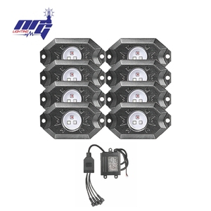 ไฟ<span class=keywords><strong>ร็</strong></span><span class=keywords><strong>อค</strong></span> RGB LED 8ชิ้น<span class=keywords><strong>90</strong></span>-30โวลต์36วัตต์มีหลายสีกันน้ำโหมดฟังเพลงไฟใต้ถนน UTV LED 8ชิ้น - Product Image 4