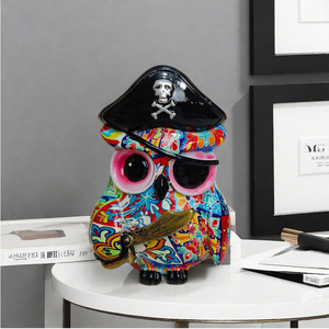 Decoraciones <span class=keywords><strong>de</strong></span> estudio <span class=keywords><strong>de</strong></span> oficina simples y modernas Adornos <span class=keywords><strong>de</strong></span> búho ecológicos Nuevas artesanías <span class=keywords><strong>de</strong></span> resina inspiradas en el tema pirata - Product Image 2