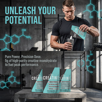 AegleWell Créatine Monohydrate en Poudre Sans Arôme 5g par Portion Soutient la Croissance Musculaire, l'Énergie et les Performances Athlétiques Usine Certifiée GMP
