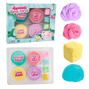Kids Craft Slime <b>Kit</b> 4 Different Type of <b>Clay</b> Non Sticky Glitter Clear Crystal Snow Putty Accessories Toy for Kids Party Favors - Product Image 2