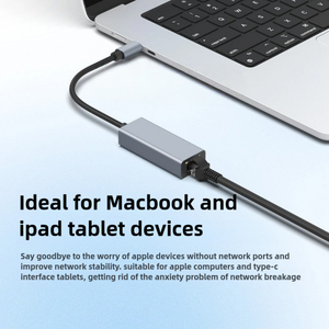 Adaptateur réseau intelligent <span class=keywords><strong>portable</strong></span> en aluminium Type C vers RJ45, adaptateur USB vers <span class=keywords><strong>Ethernet</strong></span> pour <span class=keywords><strong>PC</strong></span> <span class=keywords><strong>portable</strong></span>, carte réseau 1000M/Gigabit - Product Image 5