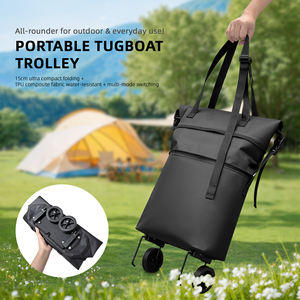 आउटडोर यात्रा और पिकनिक के लिए पहियों के साथ tpu वाटरप्रूफ तह कैंटर ट्रॉली बैग पोर्टेबल हैंड पुल कार्ट - Product Image 2