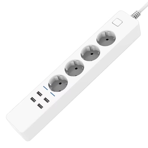 Multiprise intelligente Wifi 4 prises EU, 4 ports de charge USB, contrôle vocal via application, compatible avec Alexa <span class=keywords><strong>Home</strong></span> <span class=keywords><strong>Assistant</strong></span> - Product Image 1