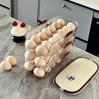 Vente en gros de boîte à oeufs en plastique 30 grilles organisateur de stockage d'oeufs de cuisine de grande capacité pour réfrigérateur forme rectangulaire aliments