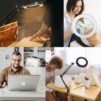 Lampe Loupe de Bureau à Clipser Moderne pour Salon de Beauté, 3 Modes d'Éclairage, Intensité Réglable, par l'Usine de Mobilier de Salon