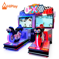 Simulateur de course de moto de luxe à mouvement dynamique pour 2 joueurs, jeu d'arcade de conduite à monnayeur pour parcs d'attractions et centres de divertissement familial