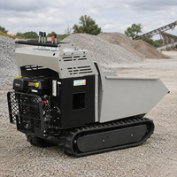 500KG Mini-Raupendumper mit Hydraulischer Kippfunktion, Geländegängiger Benzinbetriebener Baustellentransporter