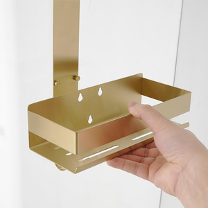 Porte-savon de salle de bain à 2 niveaux Étagère suspendue pour salle de douche Support de porte en verre Panier de ménage Panier de <span class=keywords><strong>rangement</strong></span> pour toilettes Double pour la maison - Product Image 3