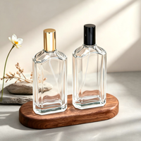 Bouteilles en verre transparentes carrées de 50/100 ml en gros avec pulvérisateur et bouchon pour cosmétiques – Flacons vides