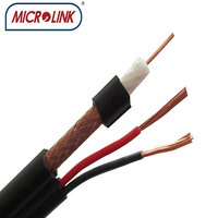 Câble coaxial siamois RG59+2DC à 3 conducteurs pour CCTV avec alimentation, gaine PVC/PE, blindage en feuille d'aluminium 40-95%, pour système de caméra CCTV