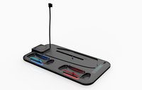 Station de charge RGB PS5 Slim, station de charge pour deux manettes, ventilateur de refroidissement automatique, station de charge rapide