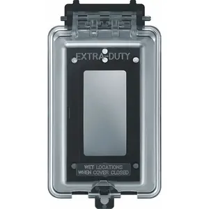 Extra-Duty in-Use Weatherproof Outdoor 1-Gang Weatherproof Outdoor GFCI Receptacle Outlet Transparent Cover