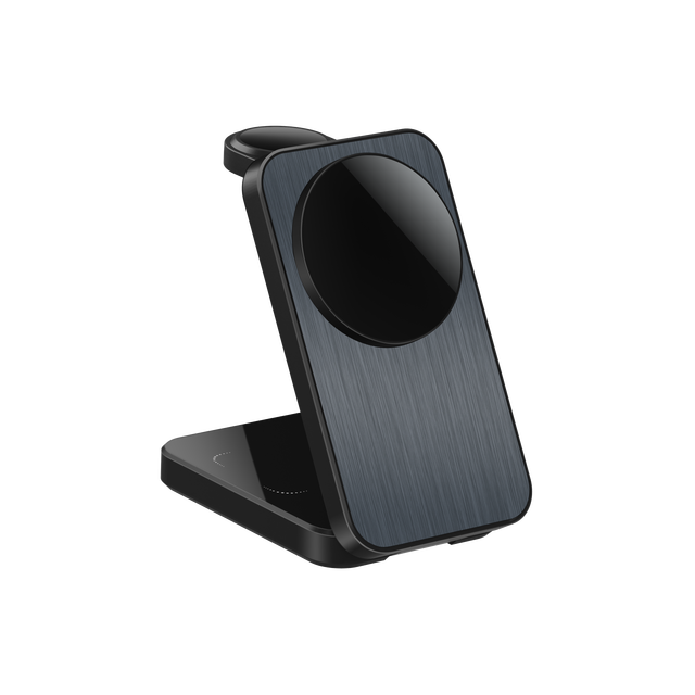 New Design Aluminum Alloy 3 in one Wireless Charger Recycled Foldable Fast Magnetic Wireless Stand Charger Dock Stand Station