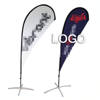 Kit de drapeau de bannière de plume de drapeau de plage promotionnel personnalisé avec drapeaux de larme de pointe de sol à vendre