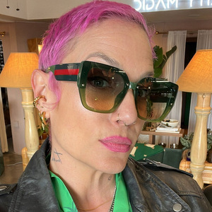 2024 Retro Fashion Polygonal Splicing Sunglasses Asymmetrical Concave Shape UV400 Gold <b>Frame</b> Concave Shape Color Matching Lenses - Product Image 3