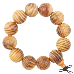 Emperor Wood <b>Bracelet</b> 20mm Natural Color Chinese Style Wooden Jewelry For Men And Women Translucent Buddhist Beads Antique - Product Image 5