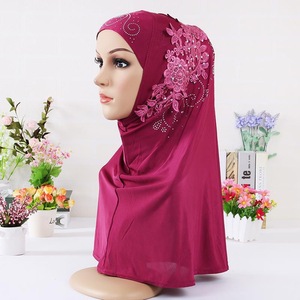 2025 haute qualité respirant Jersey coton Hijab modeste foulard islamique avec motif solide ethnique Bandana pour les femmes musulmanes - Product Image 2