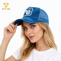 Casquette de sport OEM personnalisée de haute qualité à 5 panneaux avec logo brodé 3D, en maille, fermeture snapback, Corras Peacock Blue Velvet Oxford Leopard Dot
