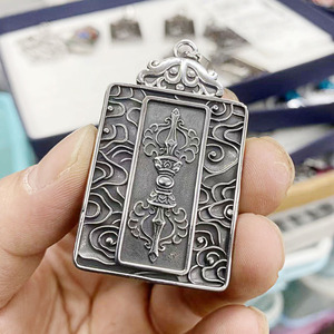 Ksitigarbha Bodhisattva Pendant With Guan Gong Design <b>Titanium</b> Steel Themed Unisex Religious Necklace 216048 - Product Image 4