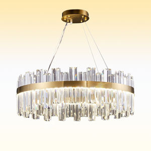Lámpara colgante de <span class=keywords><strong>Murano</strong></span> para sala de estar, luz Led de cristal moderna de lujo, redonda, negra, creativa, nórdica - Product Image 1