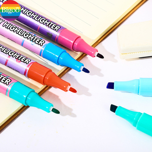 Customized Dual Tip with Overlay Colors Set of 8pcs Twins Premium Pastel <strong>Highlighter</strong> <strong>Marker</strong> Pens for Office and School - Product Image 4
