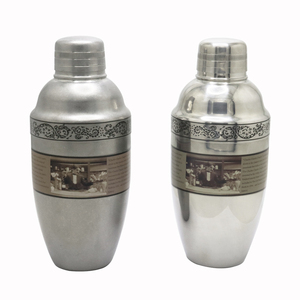 Nuevo diseño, coctelera con patrón <span class=keywords><strong>Chaplin</strong></span>, superventas, herramientas de barra de acero inoxidable, coctelera Boston para camarero - Product Image 3